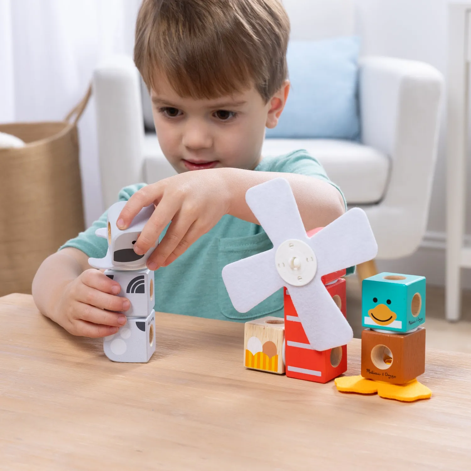 Melissa & Doug Blockables Farm Friends Steckbausteine 16-tlg