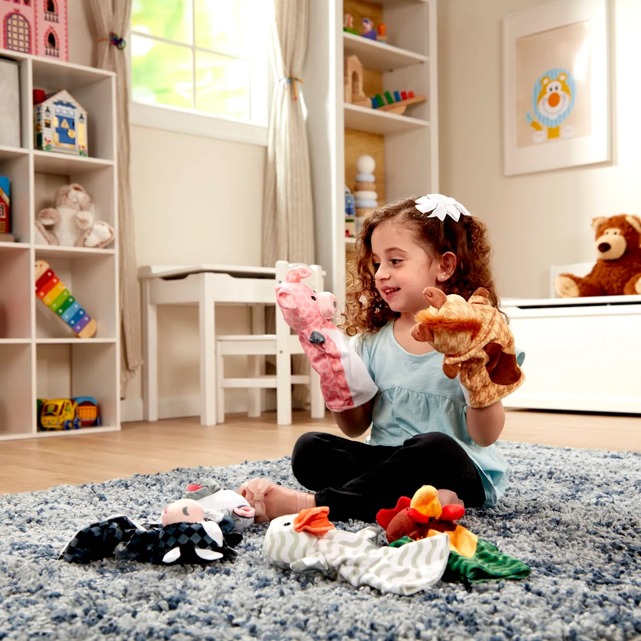 Melissa & Doug Barn Buddies Handpuppen Bauernhof 6-teilig Plüsch