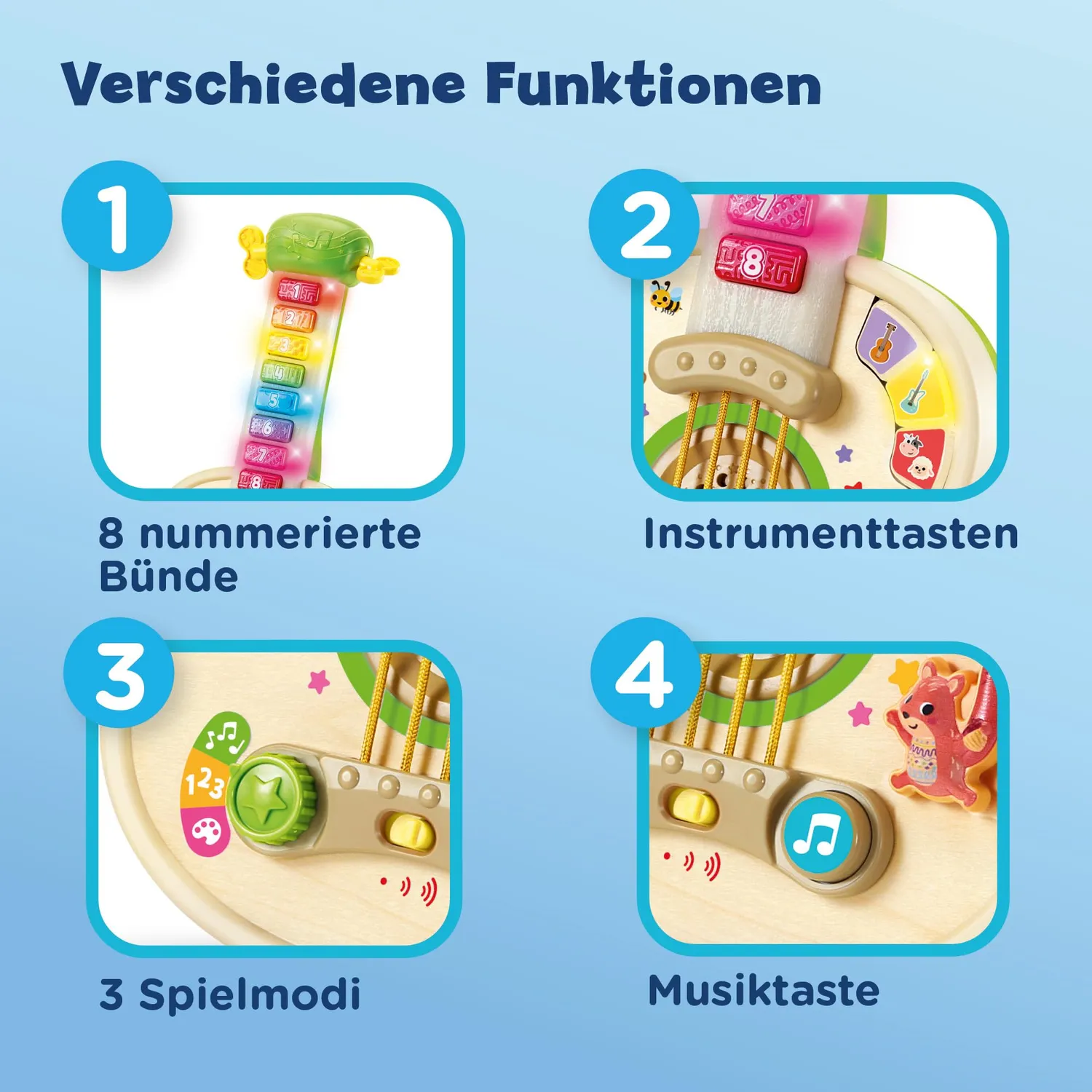 VTech Baby Interaktive Holz-Gitarre 80-620804