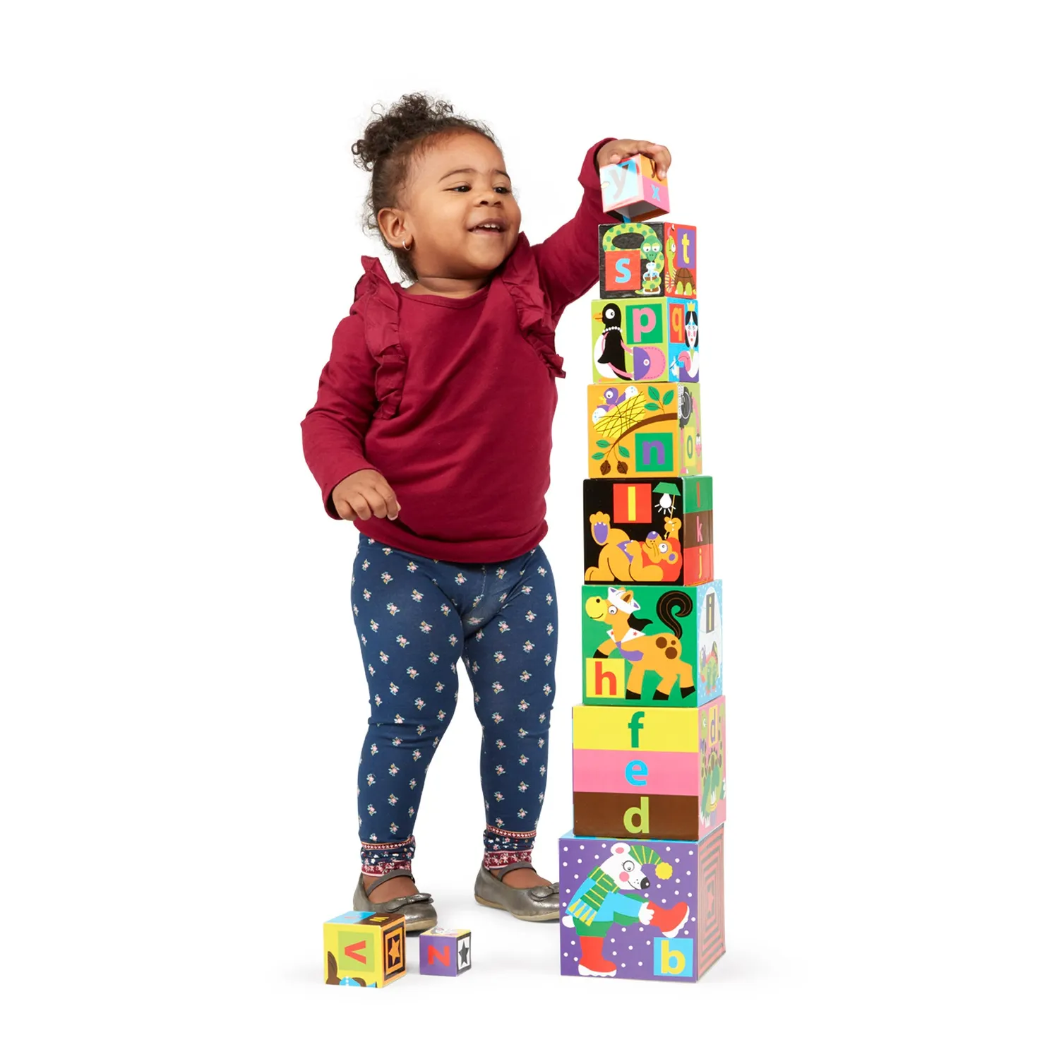 Melissa & Doug Alphabet Stapelblöcke 10er Karton stapelbar