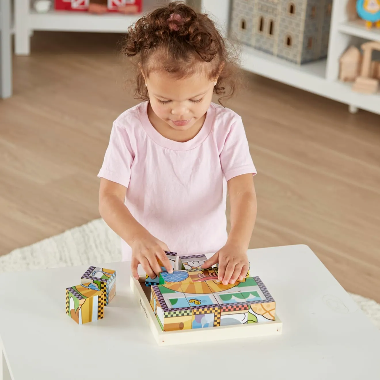 Melissa & Doug Pets Würfelpuzzle Holz 16 Würfel