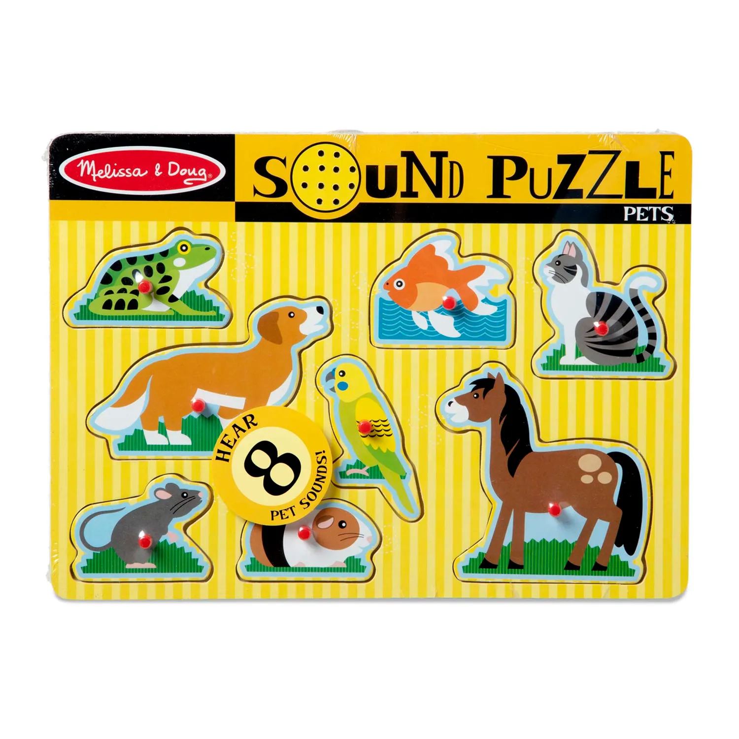 Melissa & Doug Pets Sound Puzzle Holzpuzzle 8 Teile mit Tierstimmen