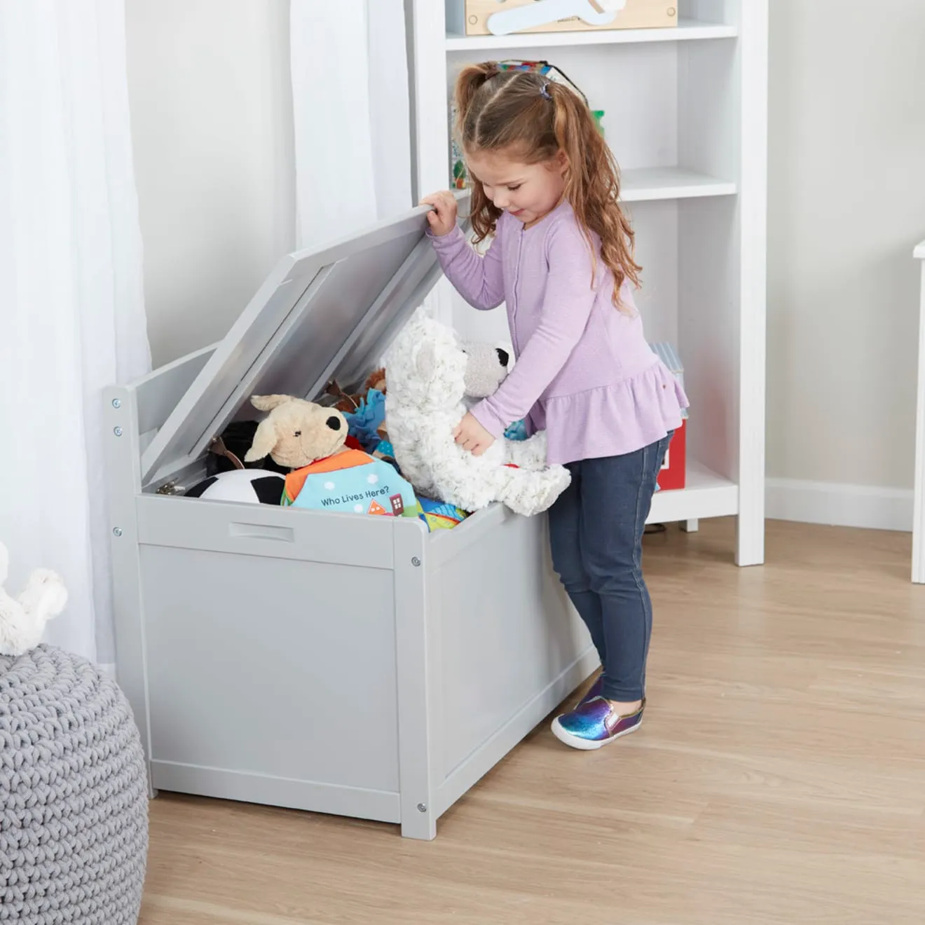 Melissa & Doug Spielzeugtruhe Holz Grau 233 Liter XXL