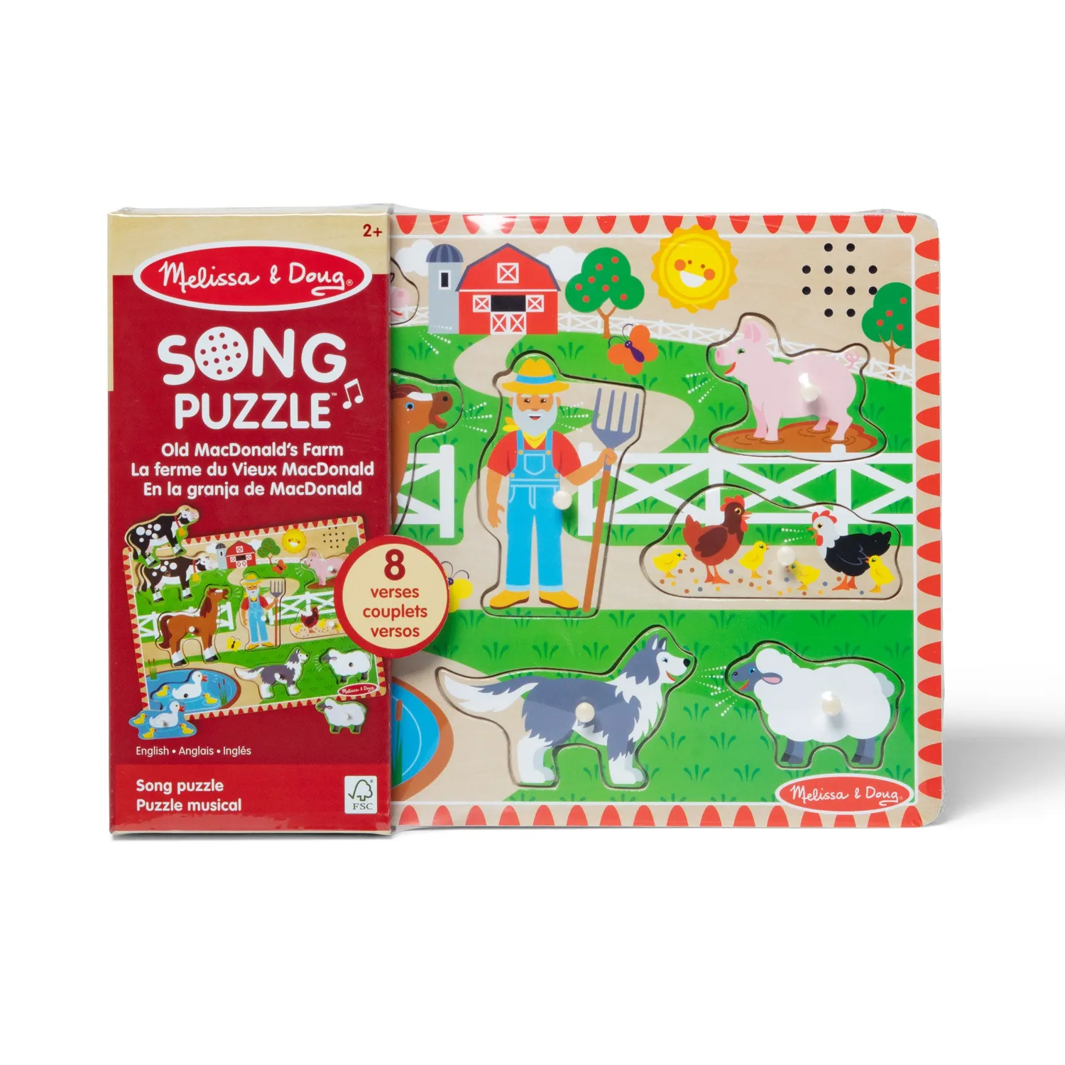 Melissa & Doug Old MacDonald Soundpuzzle Holz 8 Teile