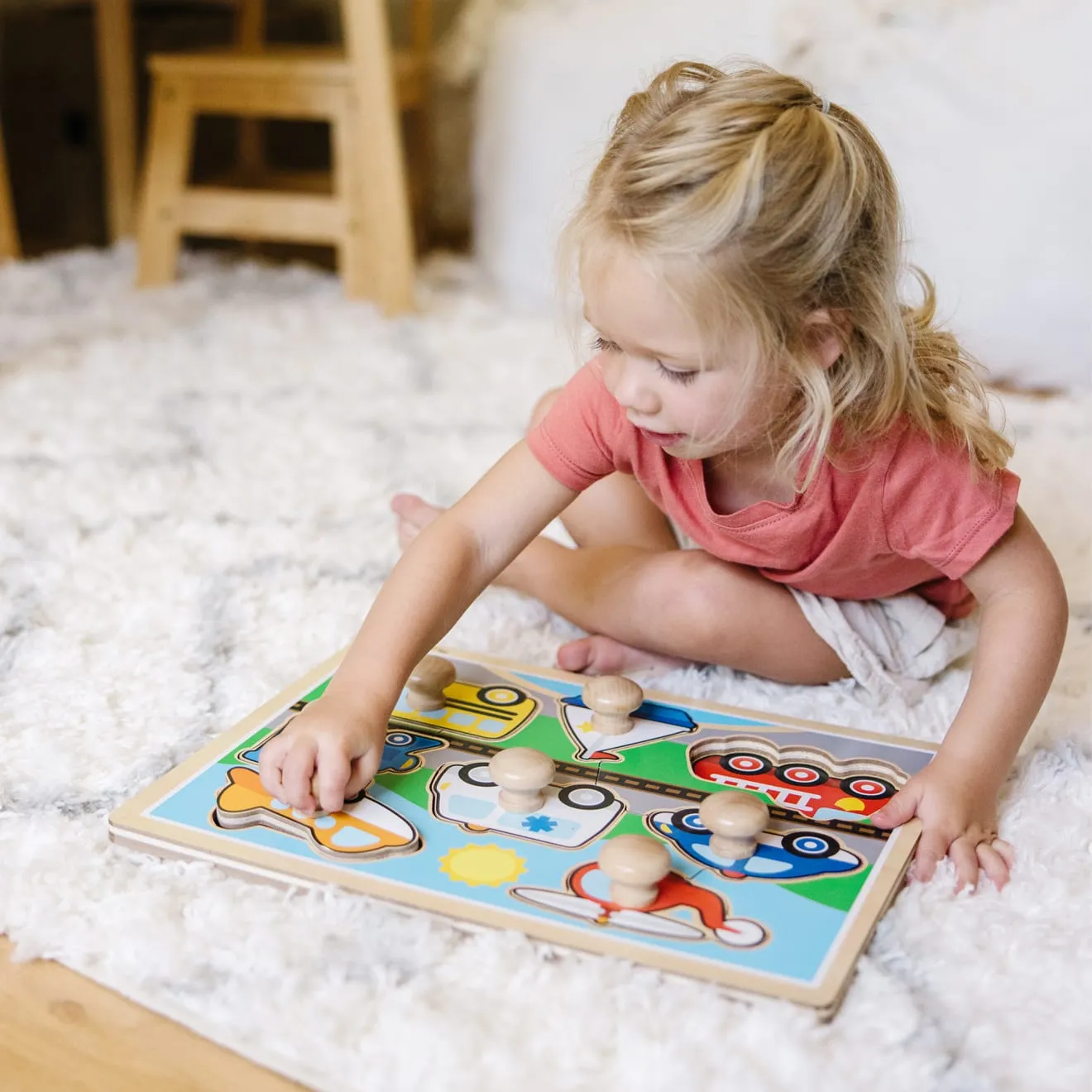 Melissa & Doug Vehicles Jumbo Knob Puzzle Holz 8-tlg