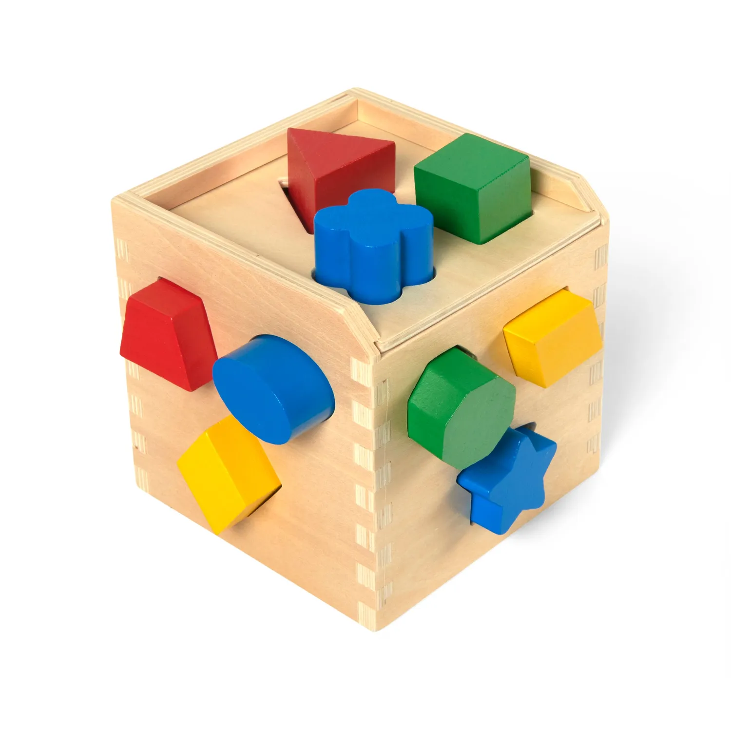 Melissa & Doug Shape-Sorting Formenwürfel Holz 12 Formen