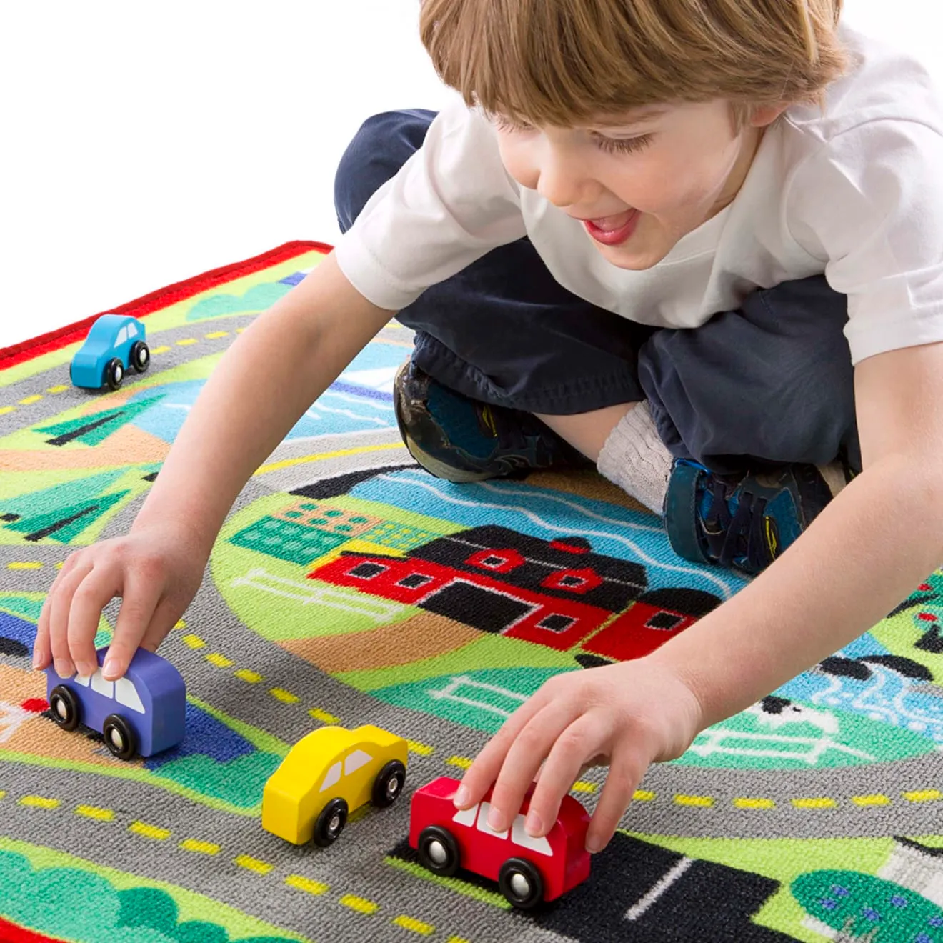 Melissa & Doug Round the Town Spielteppich mit 4 Autos