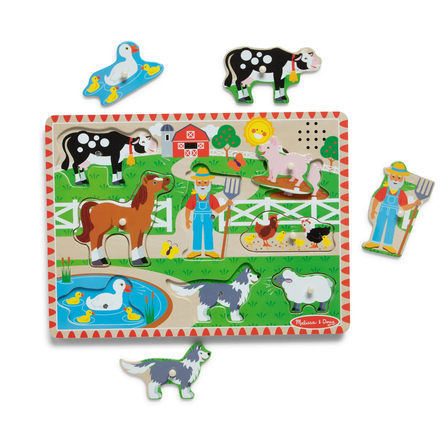 Melissa & Doug Old MacDonald Soundpuzzle Holz 8 Teile