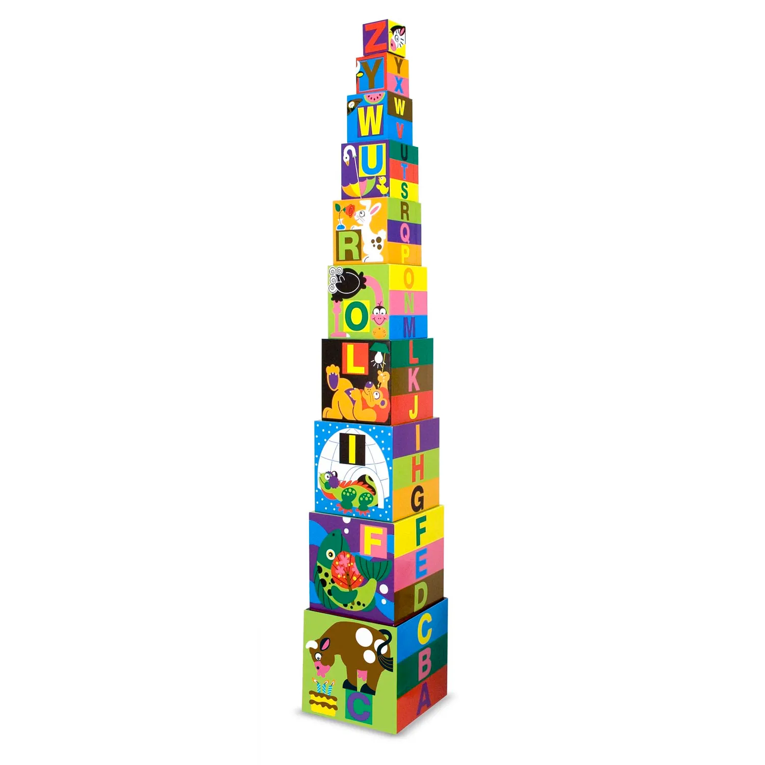 Melissa & Doug Alphabet Stapelblöcke 10er Karton stapelbar