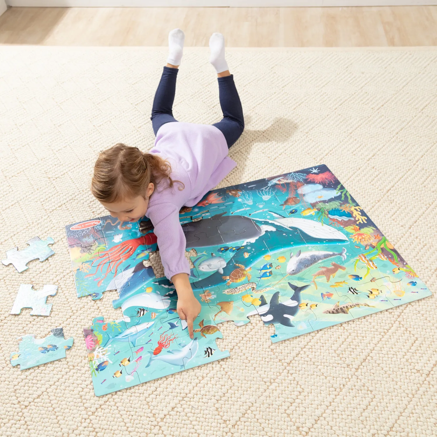 Melissa & Doug Underwater Floor Puzzle Bodenpuzzle 48 Teile groß