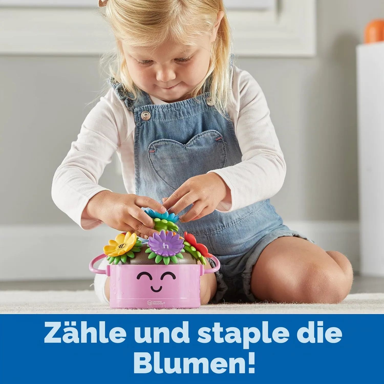 Learning Resources Poppy Blumentopf Steckspiel 15 Teile Farben Zählen