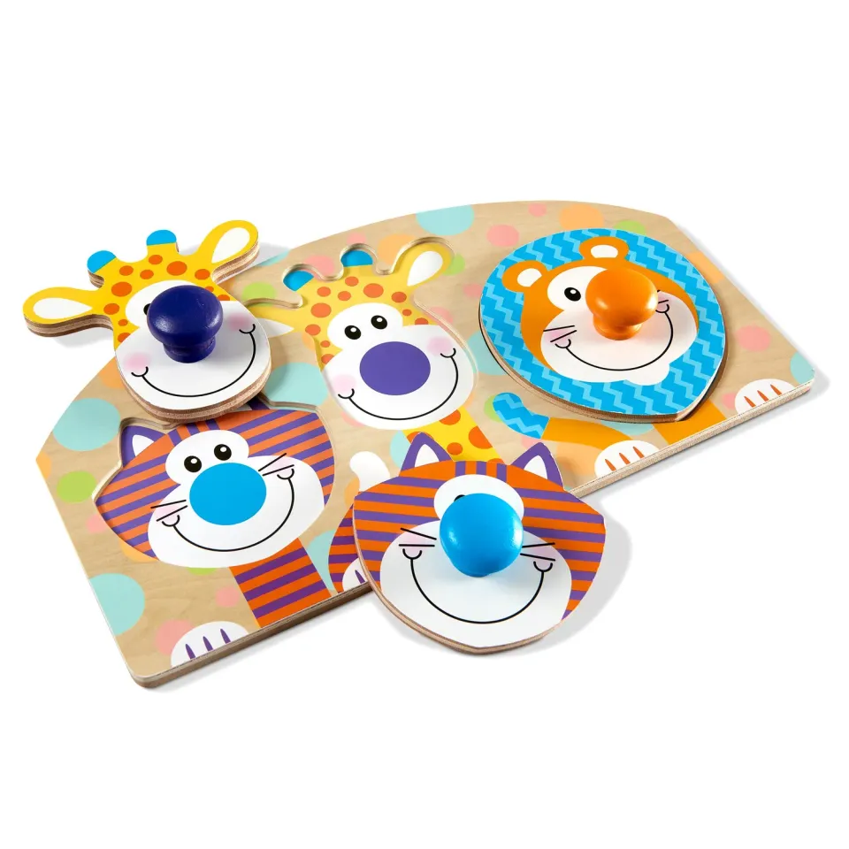 Melissa & Doug Safari Steckpuzzle Holz 3 Teile ab 1 Jahr
