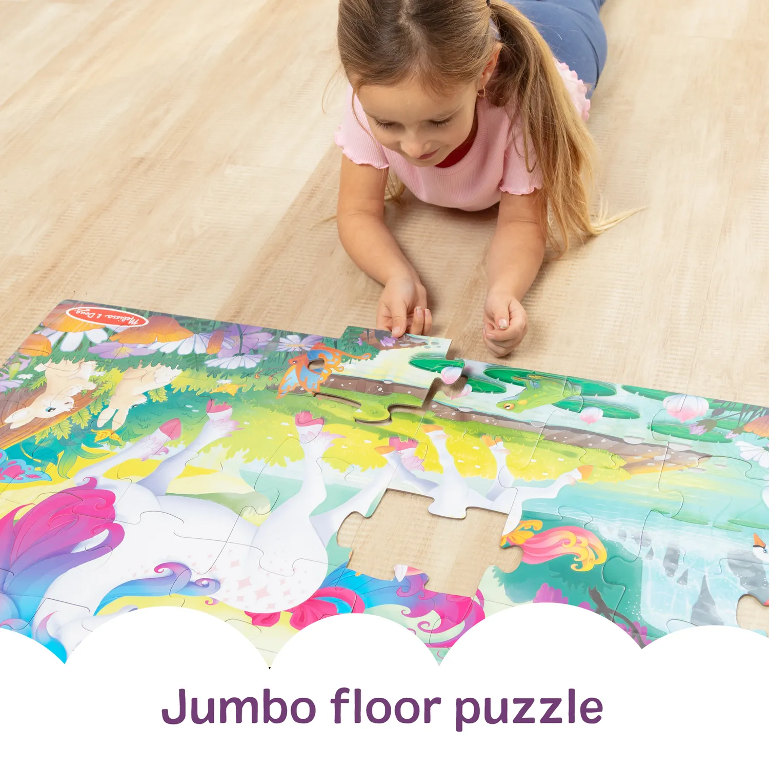 Melissa & Doug Glow-in-the-Dark Unicorn Bodenpuzzle 48 Teile leuchtend