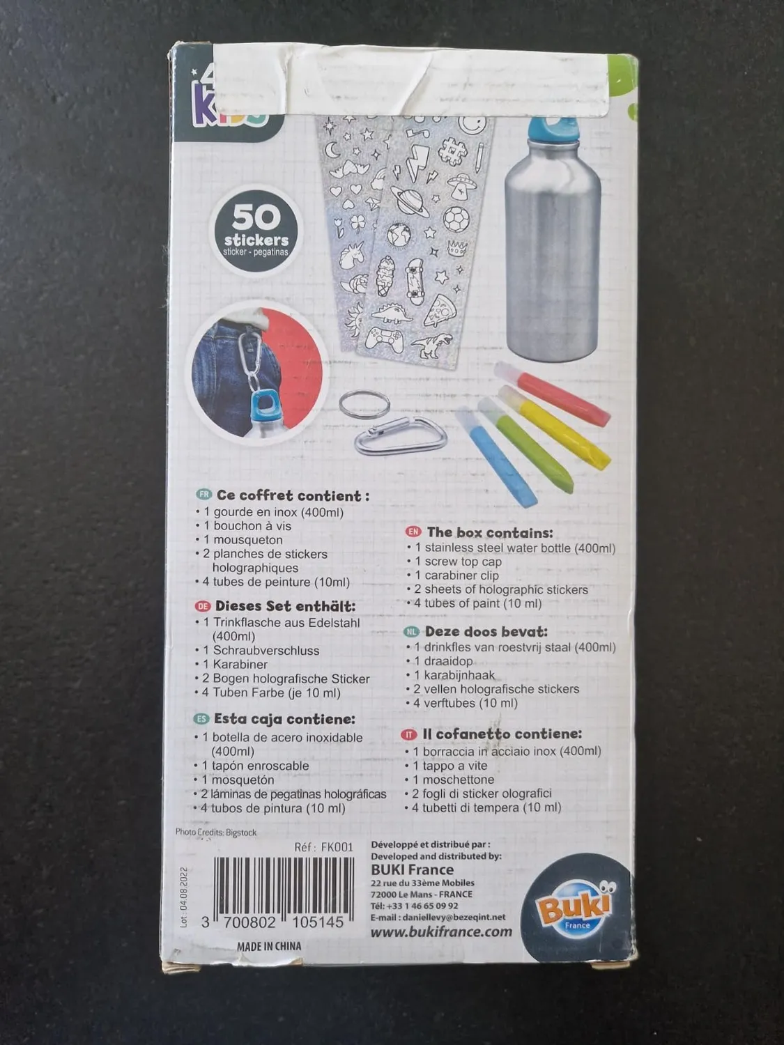 Buki France FK001 Trinkflasche Bastelset 400 ml