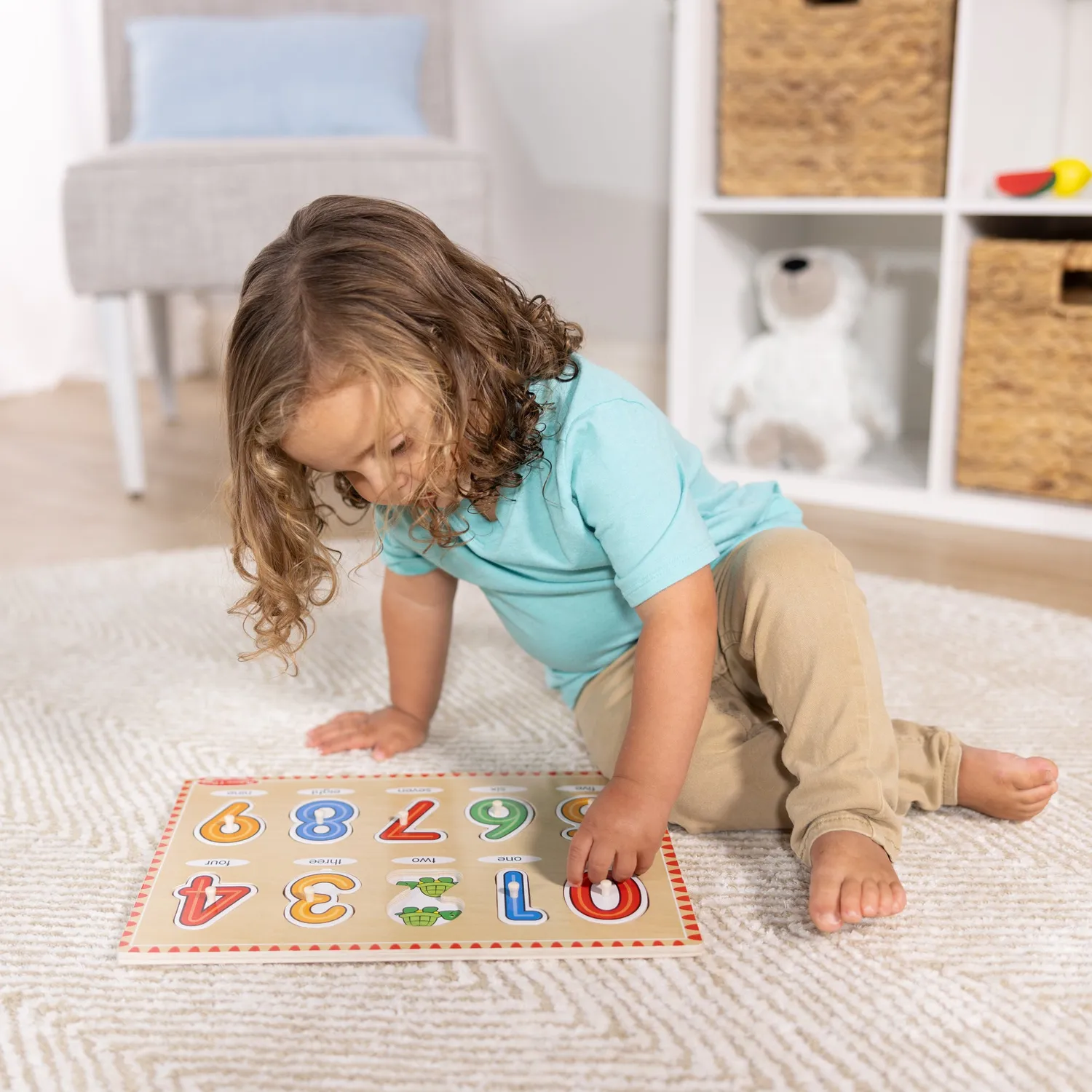 Melissa & Doug Lift & See Numbers Steckpuzzle 10-teilig