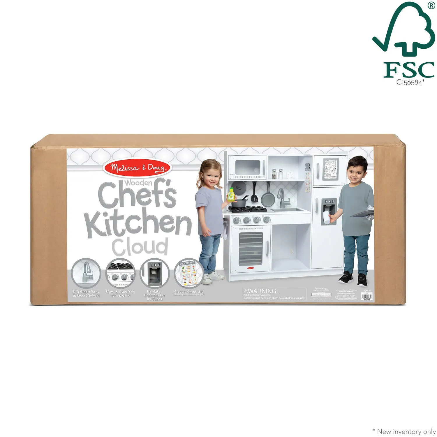 Melissa & Doug Chef's Kitchen Cloud Kinderküche Holz Weiß