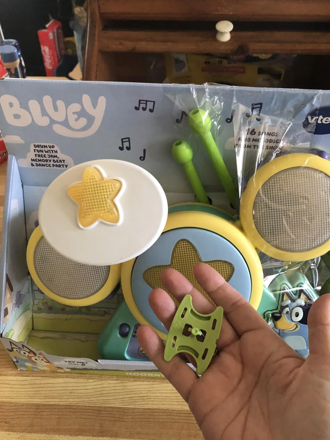 VTech Bluey Hurra Drum Set Schlagzeug mit Licht ab 3 Jahren