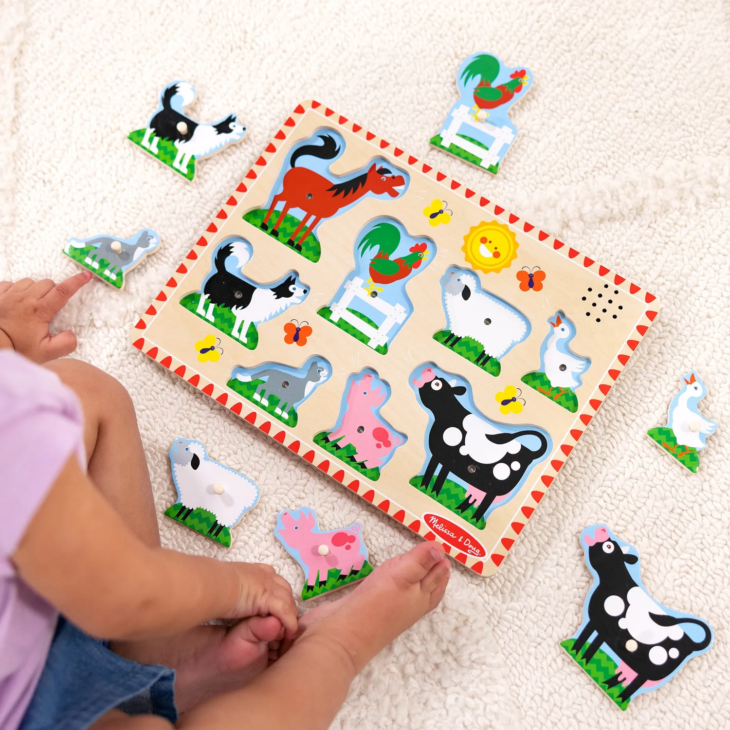 Melissa & Doug Sound Puzzle Holzpuzzle 2er-Pack 8 Teile