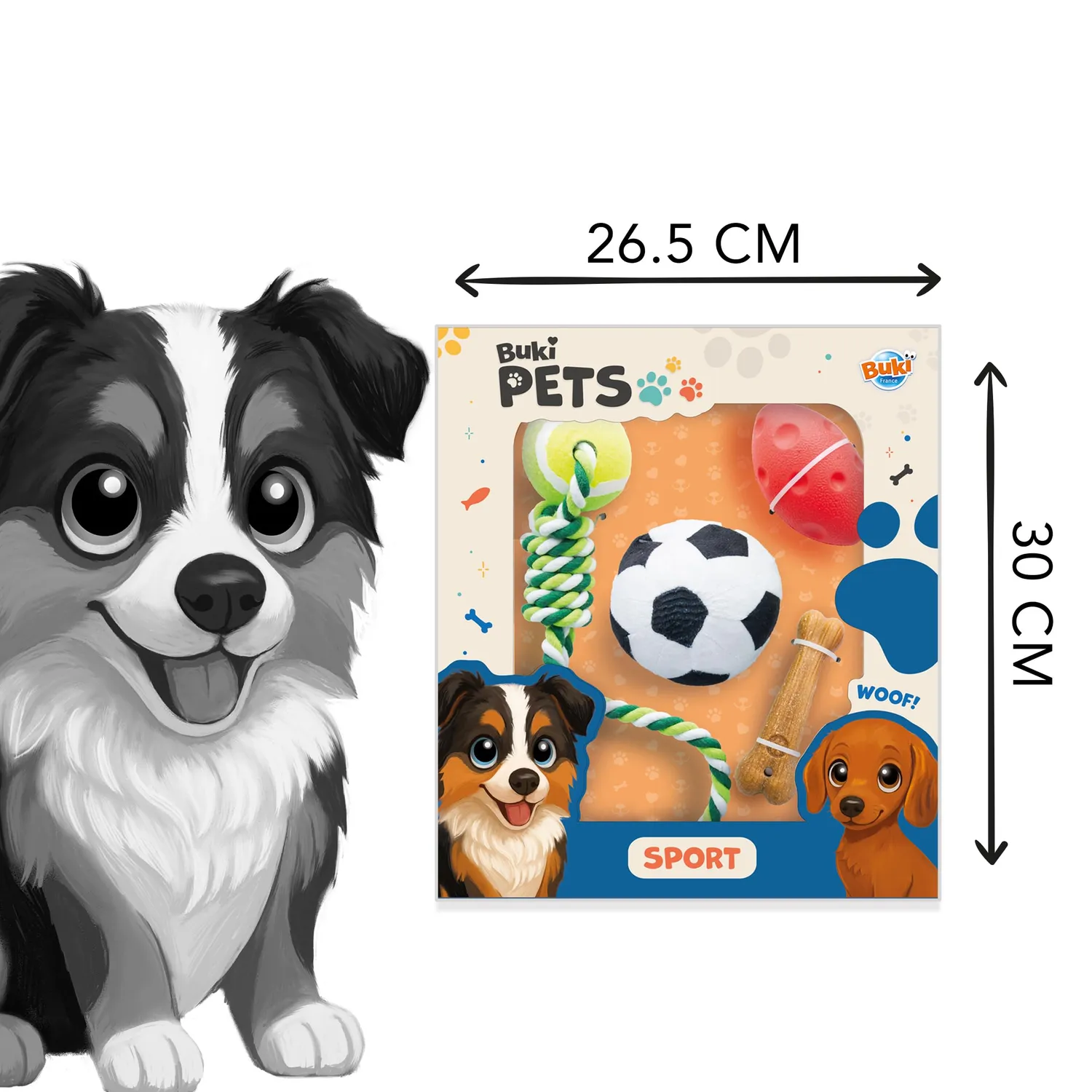Buki Pets PET001 Hundespielzeug-Set 4-teilig Sport