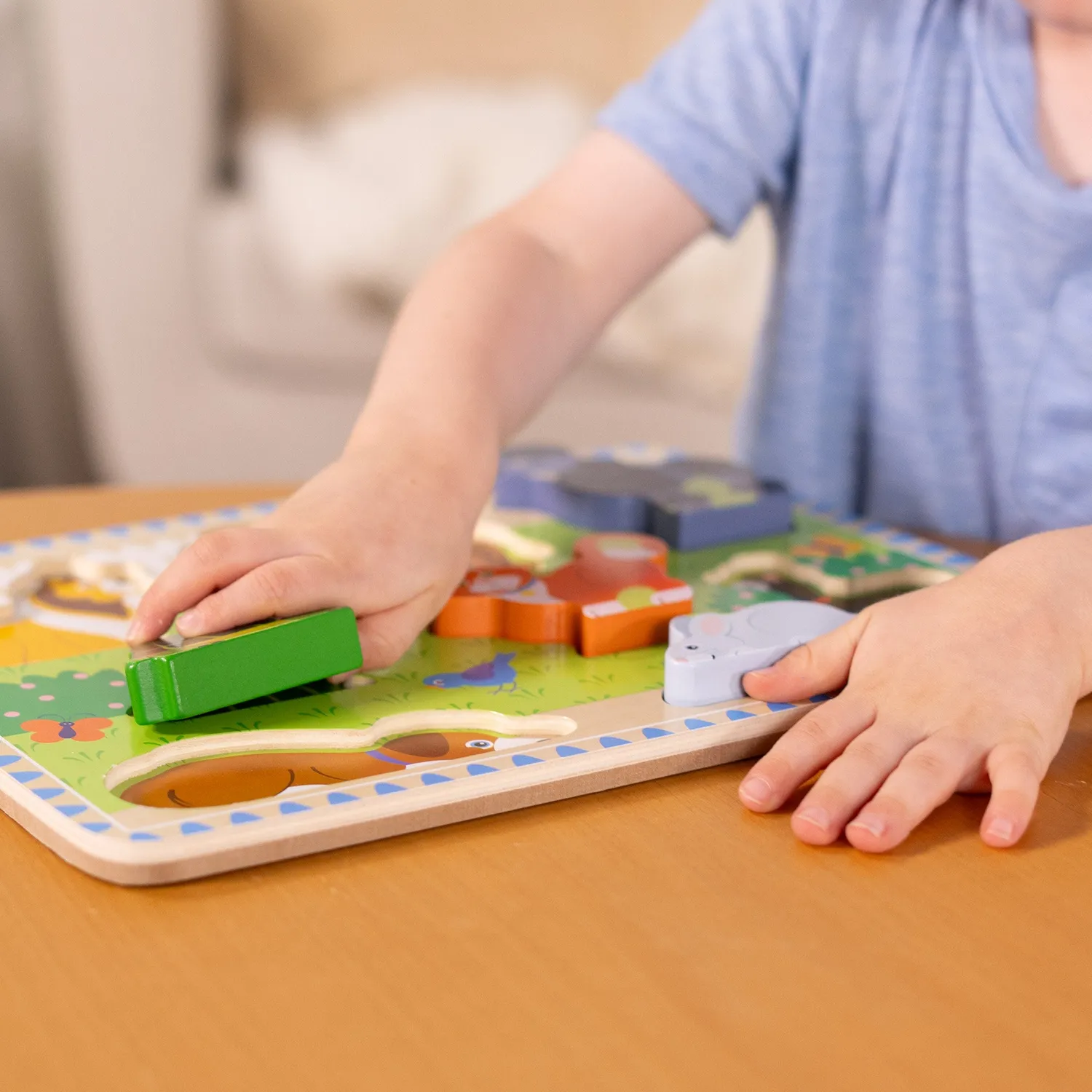 Melissa & Doug Pets Chunky Puzzle Holzpuzzle 8 Teile ab 2 Jahre