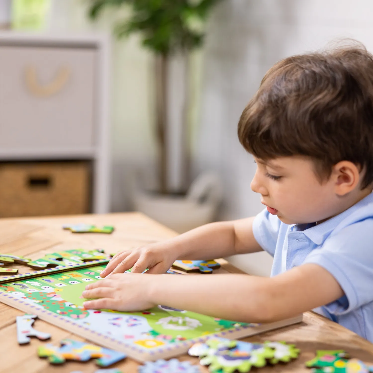 Melissa & Doug Animal Chase Holzpuzzle Zahnräder 24 Teile Tiere