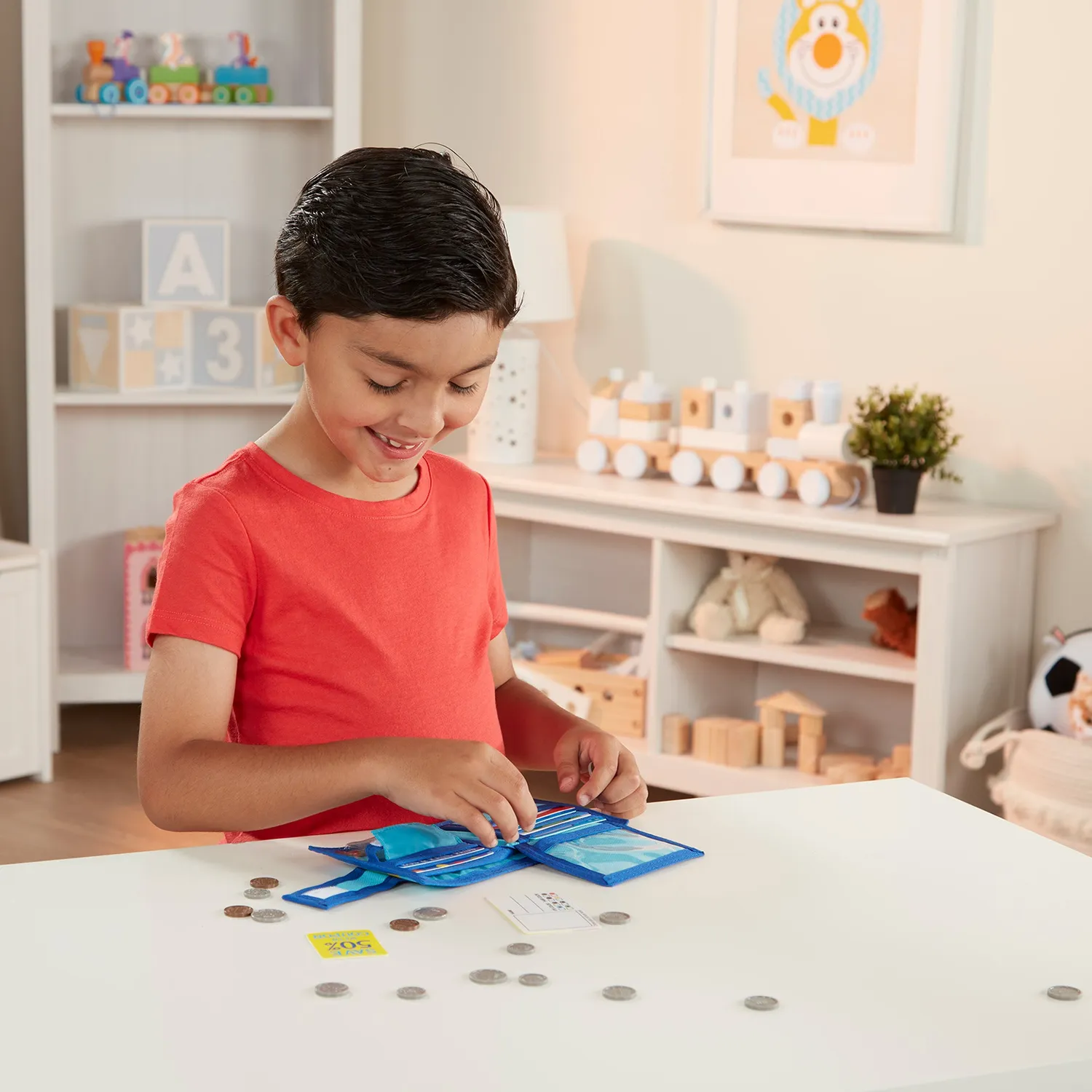 Melissa & Doug Pretend-to-Spend Wallet Spielgeld-Set Geldbörse 45-teilig