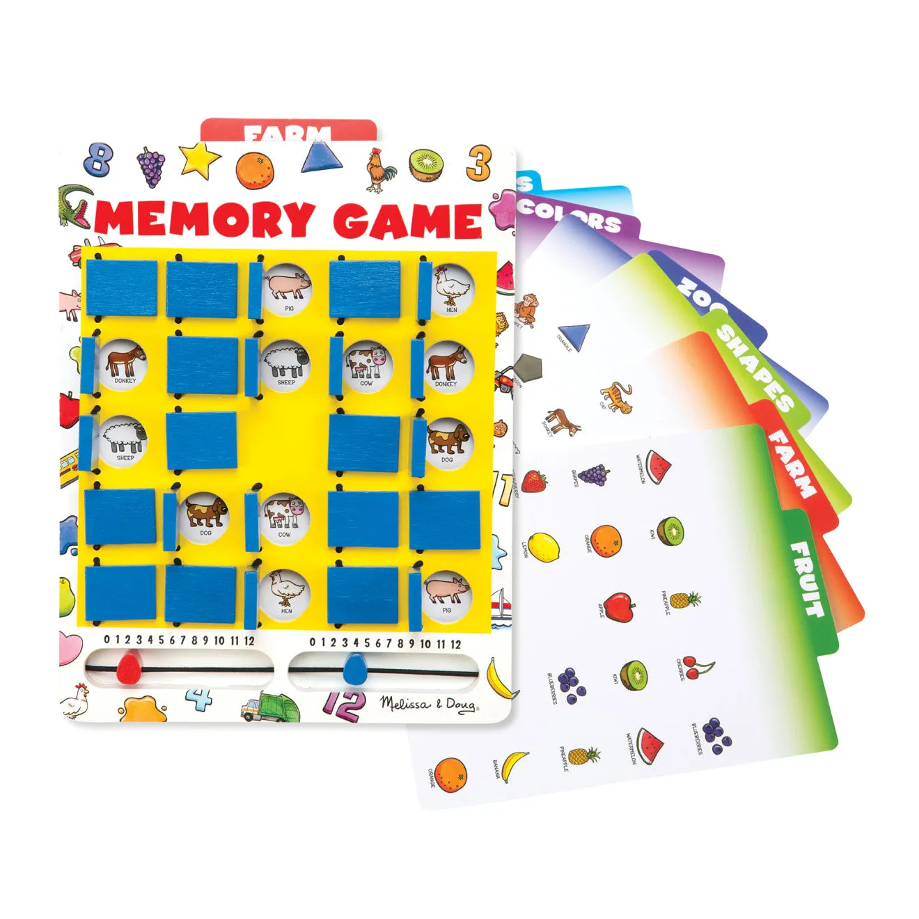 Melissa & Doug Flip-to-Win Memory Spiel Holz Reise