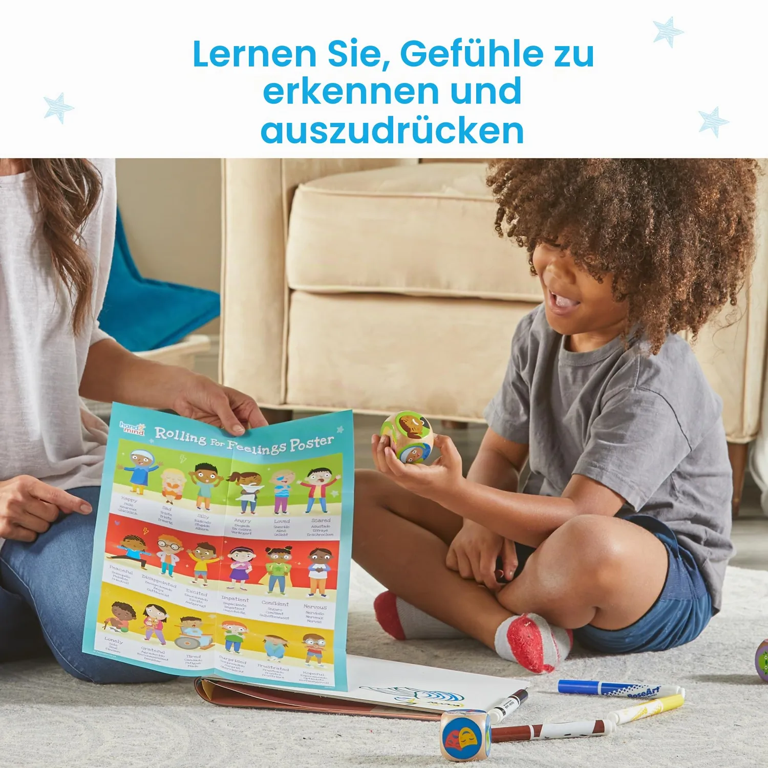 Learning Resources Gefühle würfeln Lernspiel Holz ab 5 Jahren