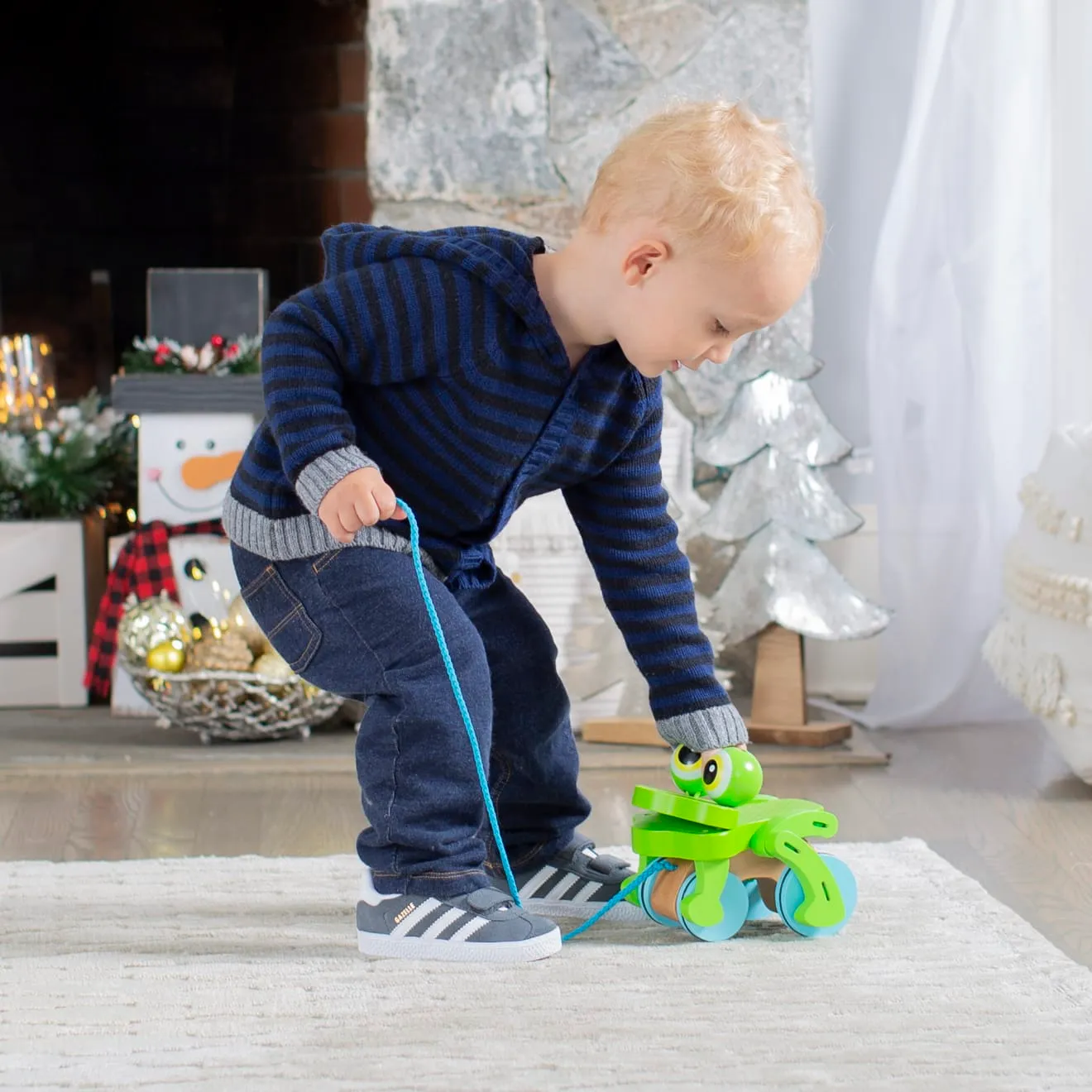 Melissa & Doug Frolicking Frog Nachziehtier Holz ab 18 M.