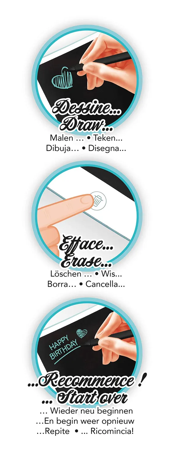 Buki France TD001 Mal-Tablet LCD-Zeichentablett mit Stift