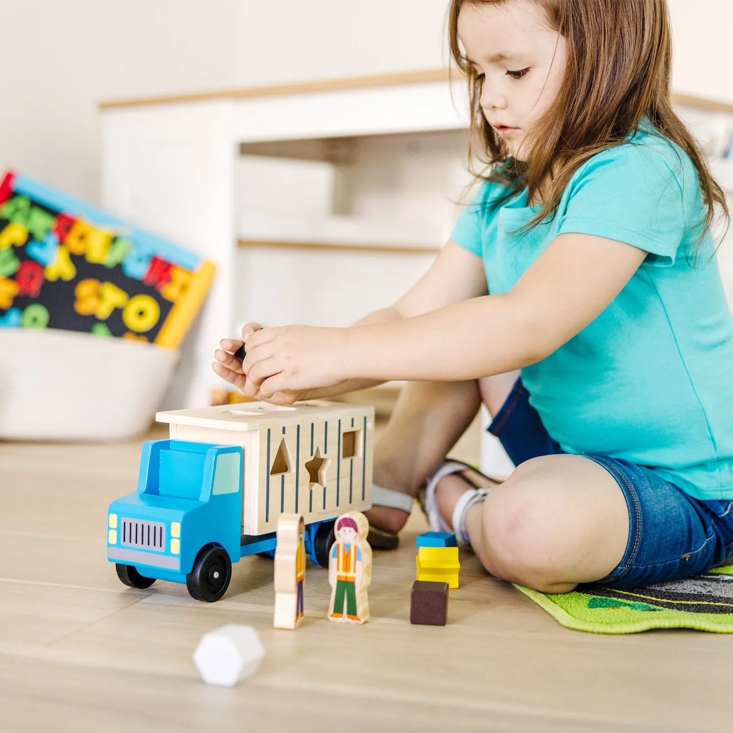 Melissa & Doug Shape-Sorting Dump Truck Kipplaster Holz