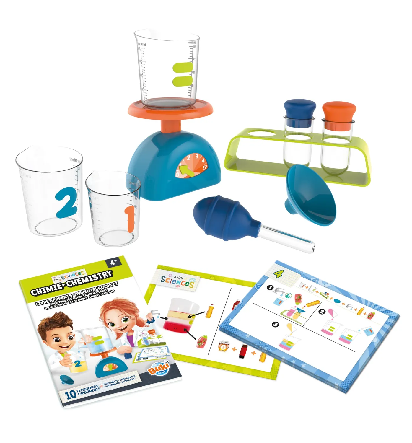 Buki Mini Sciences 9002 Chemie Experimentierkasten blau