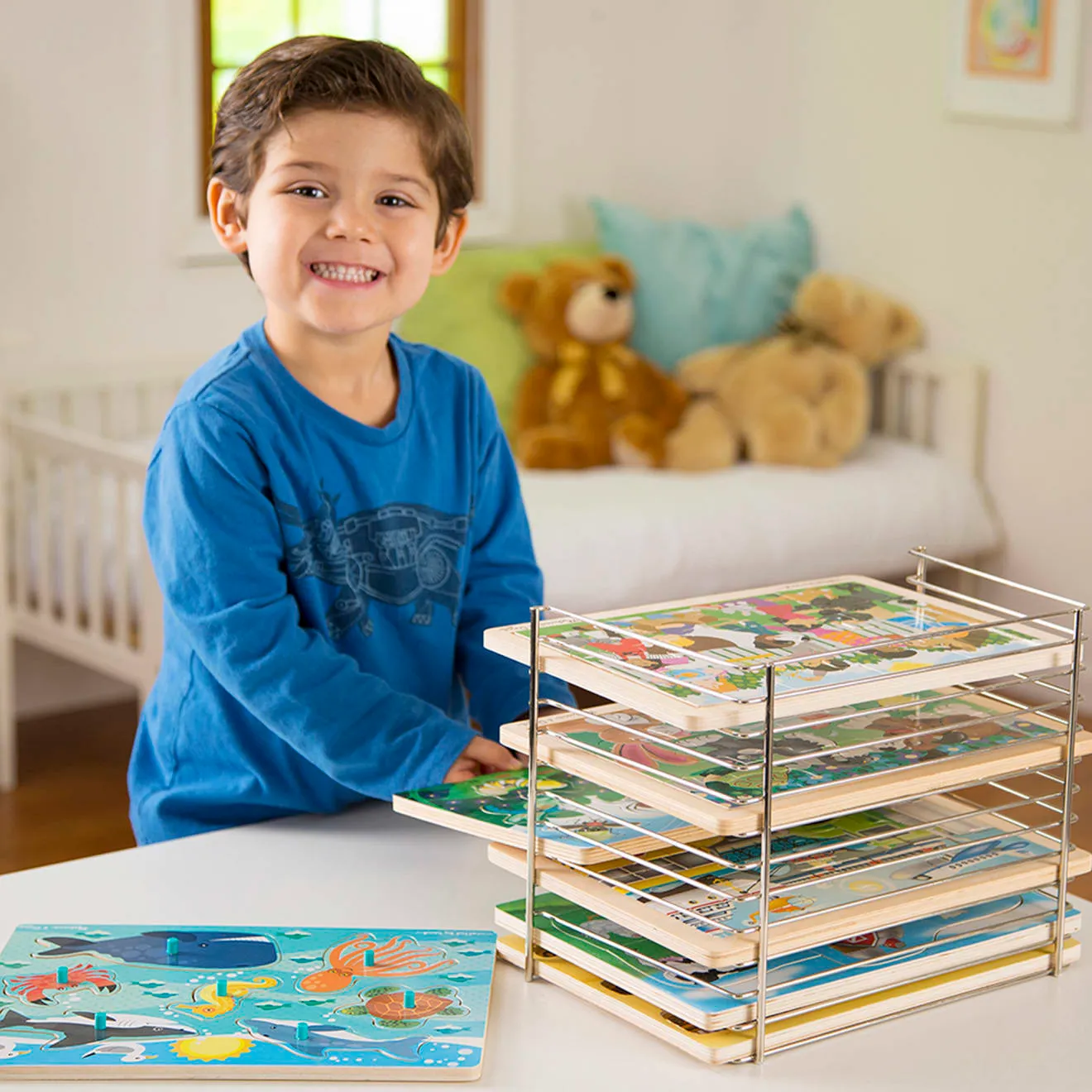 Melissa & Doug Wire Puzzle-Aufbewahrung Ständer 12 Fächer