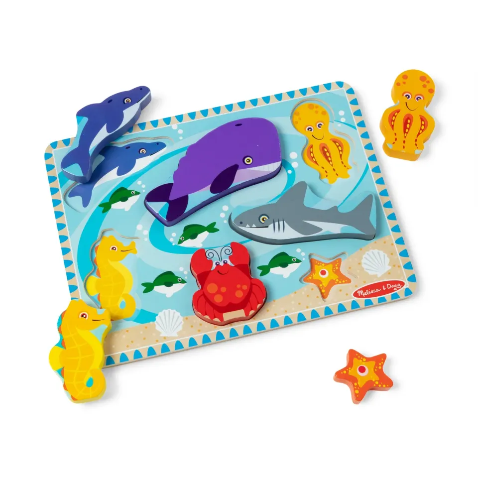Melissa & Doug Sea Creatures Holzpuzzle 7 Teile Meer