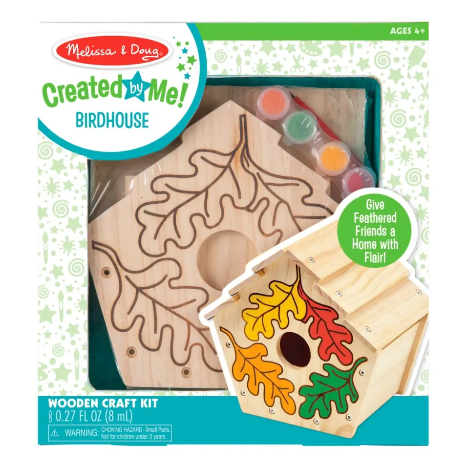 Melissa & Doug Vogelhaus Bastelset Holz zum Bemalen
