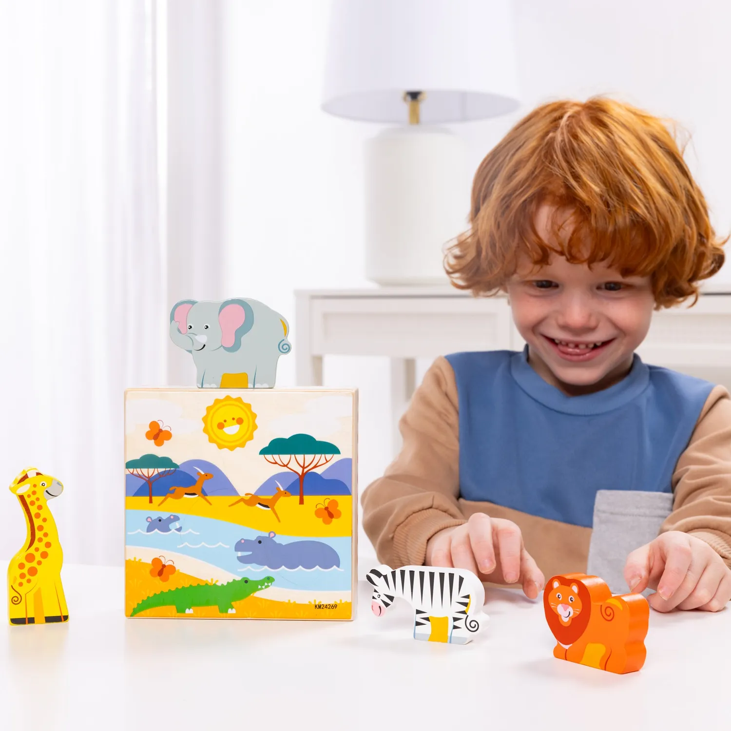Melissa & Doug Safari Tierpuzzle Holz 4 Tiere Kiste
