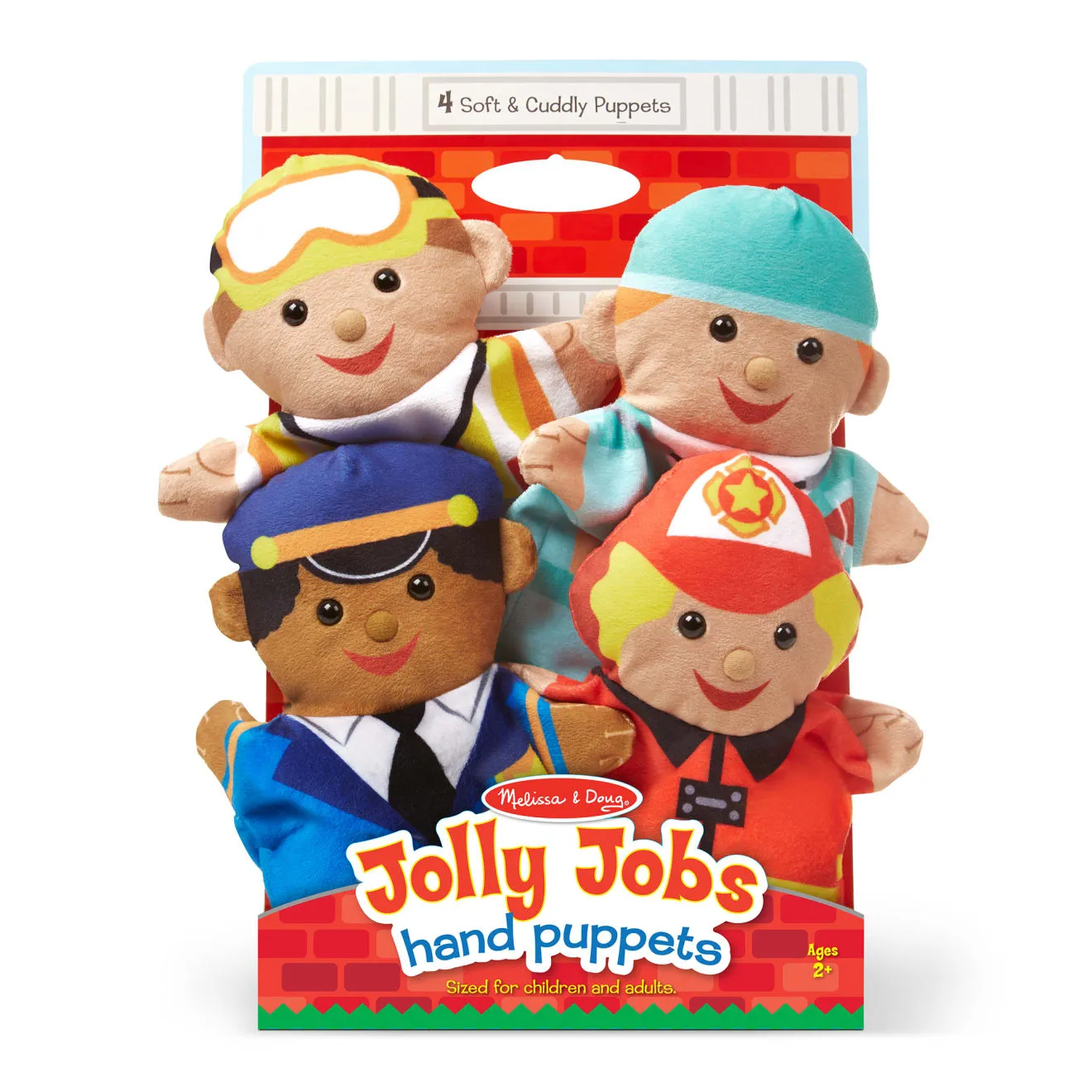 Melissa & Doug Jolly Helpers Handpuppen 4er Set Berufe Stoff