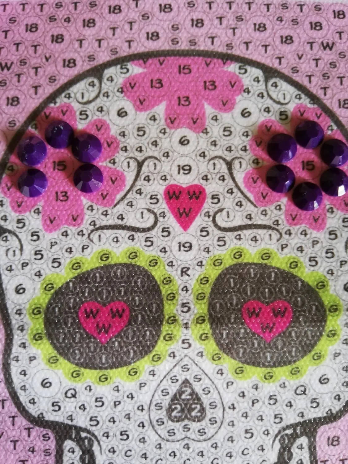 Buki Be Teens Glitters Totenkopf Diamond Painting Rahmen