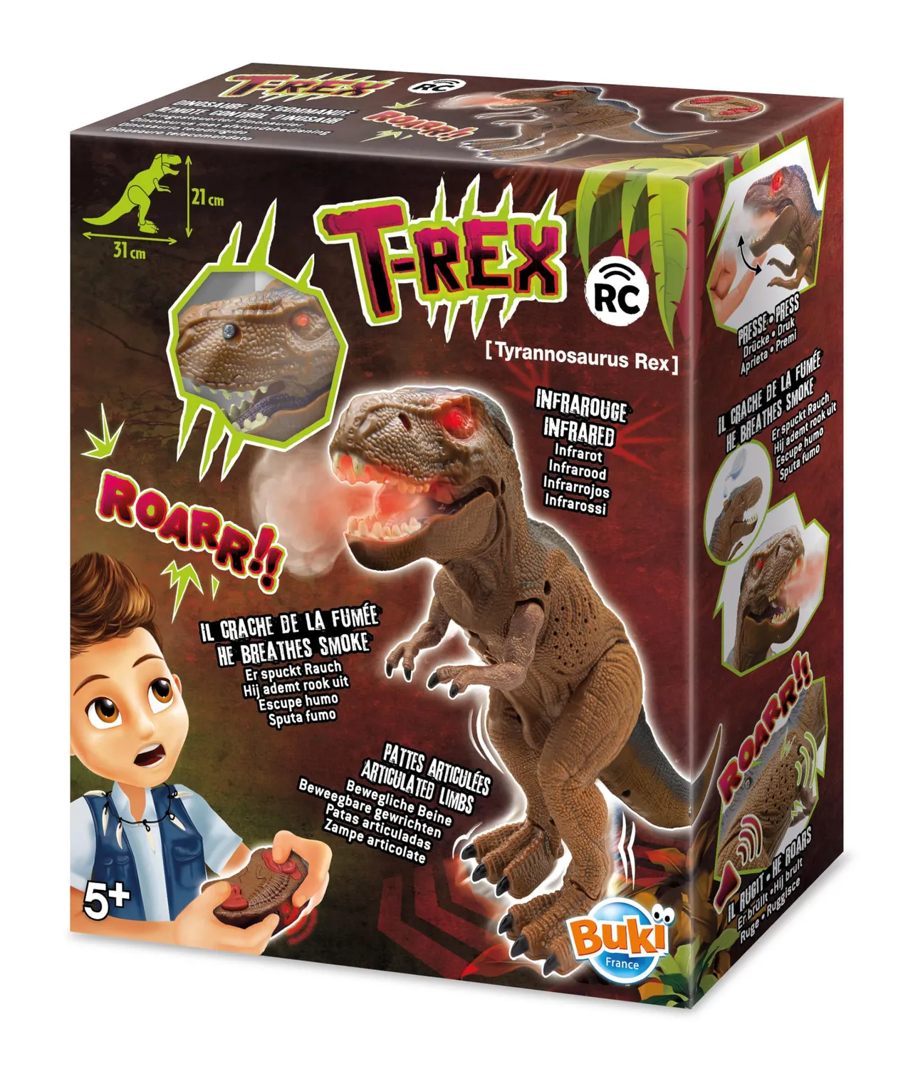 Buki 37293 T-Rex Dinosaurier ferngesteuert 31 cm ab 5 Jahre