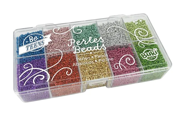 Buki Metallperlen PE013 Perlenbox 18 Farben 20g