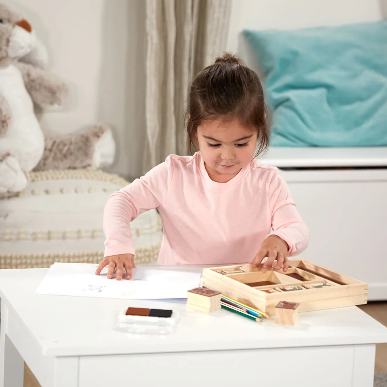 Melissa & Doug Horses Stempelset Holz 9 Teile Pferde