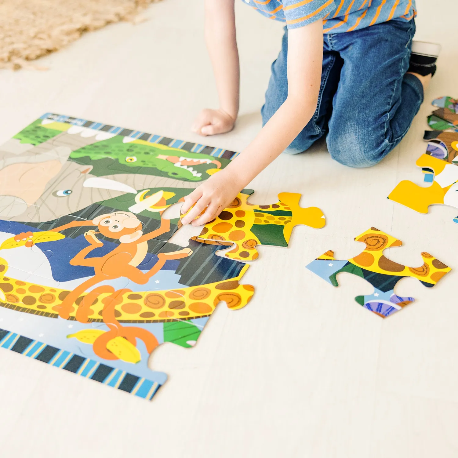 Melissa & Doug Safari Social Bodenpuzzle 24 Teile Tiere
