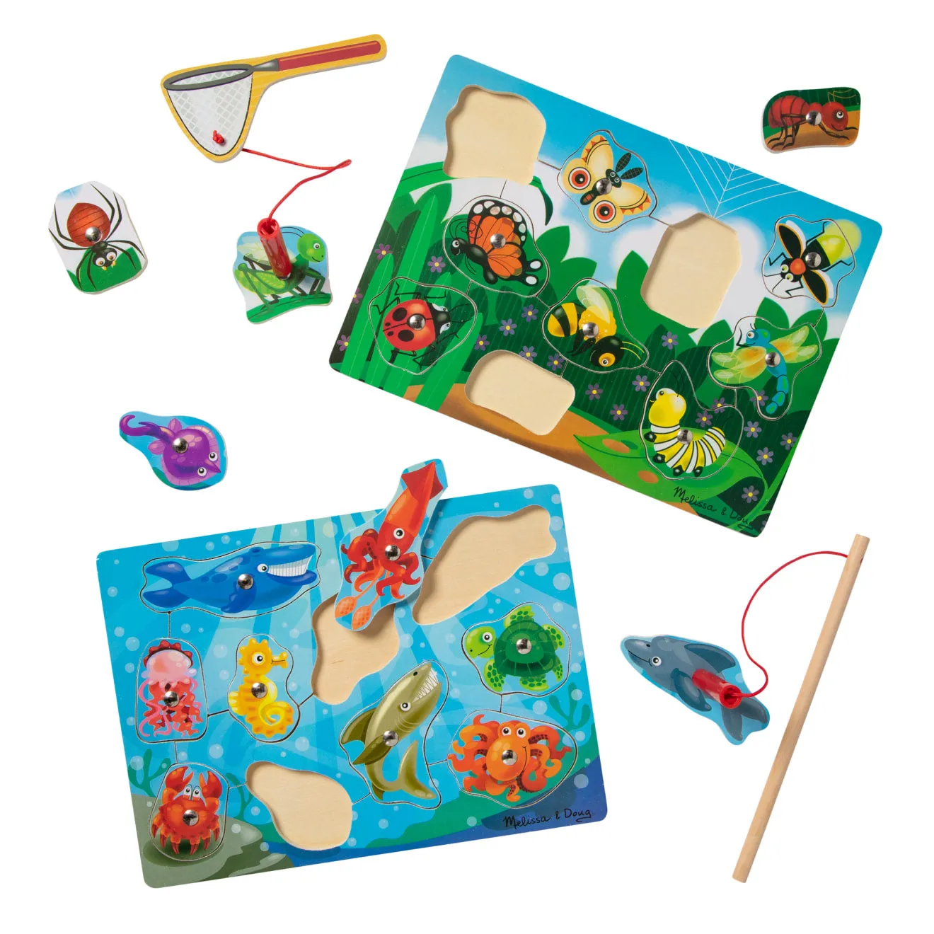 Melissa Doug Fishing Bug Catching Magnetspiel Holz 2er Set