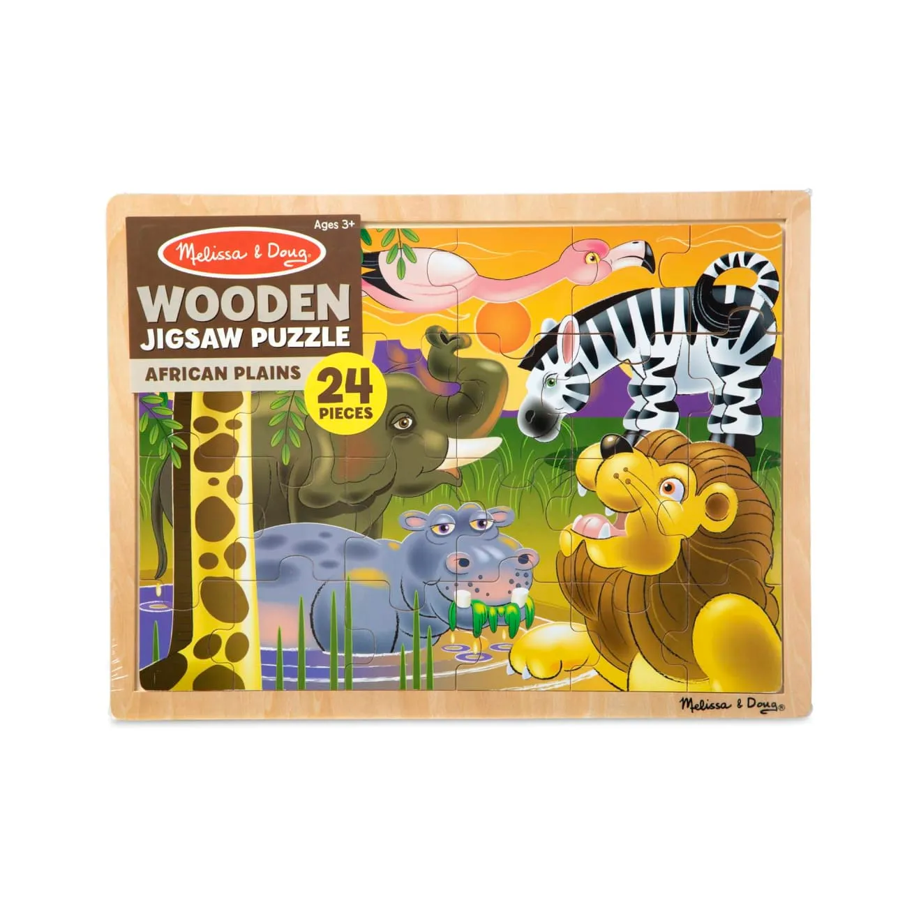 Melissa & Doug African Plains Holzpuzzle 24 Teile Savanne