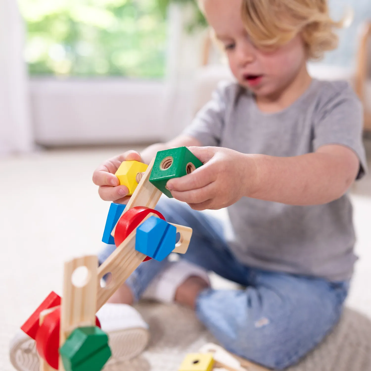 Melissa & Doug Construction Set in a Box Bauset Holz 48-teilig