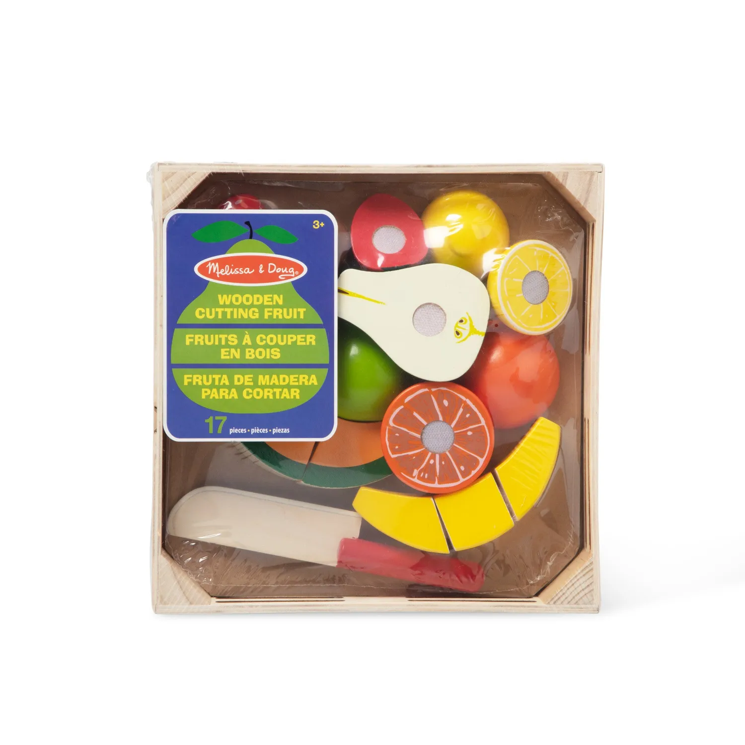 Melissa & Doug Cutting Fruit Spiellebensmittel Holz 17-tlg zählend