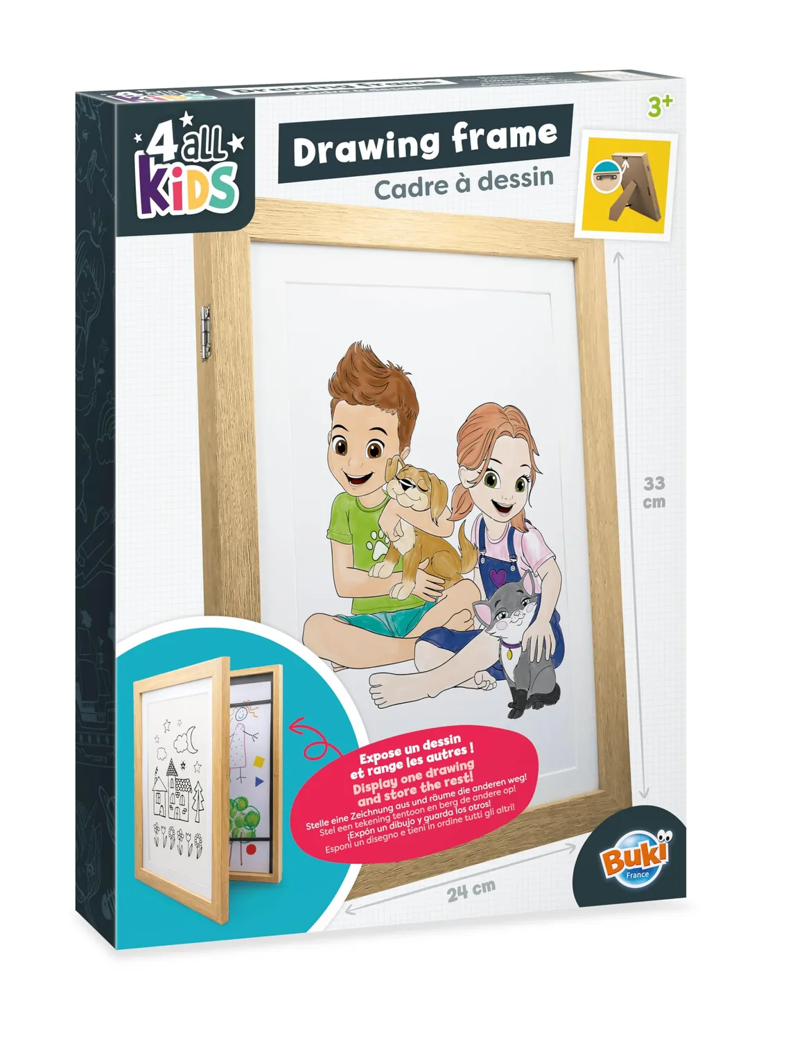 Buki Kinderkunst FK013 Bilderrahmen A4 weiß für 50 Bilder
