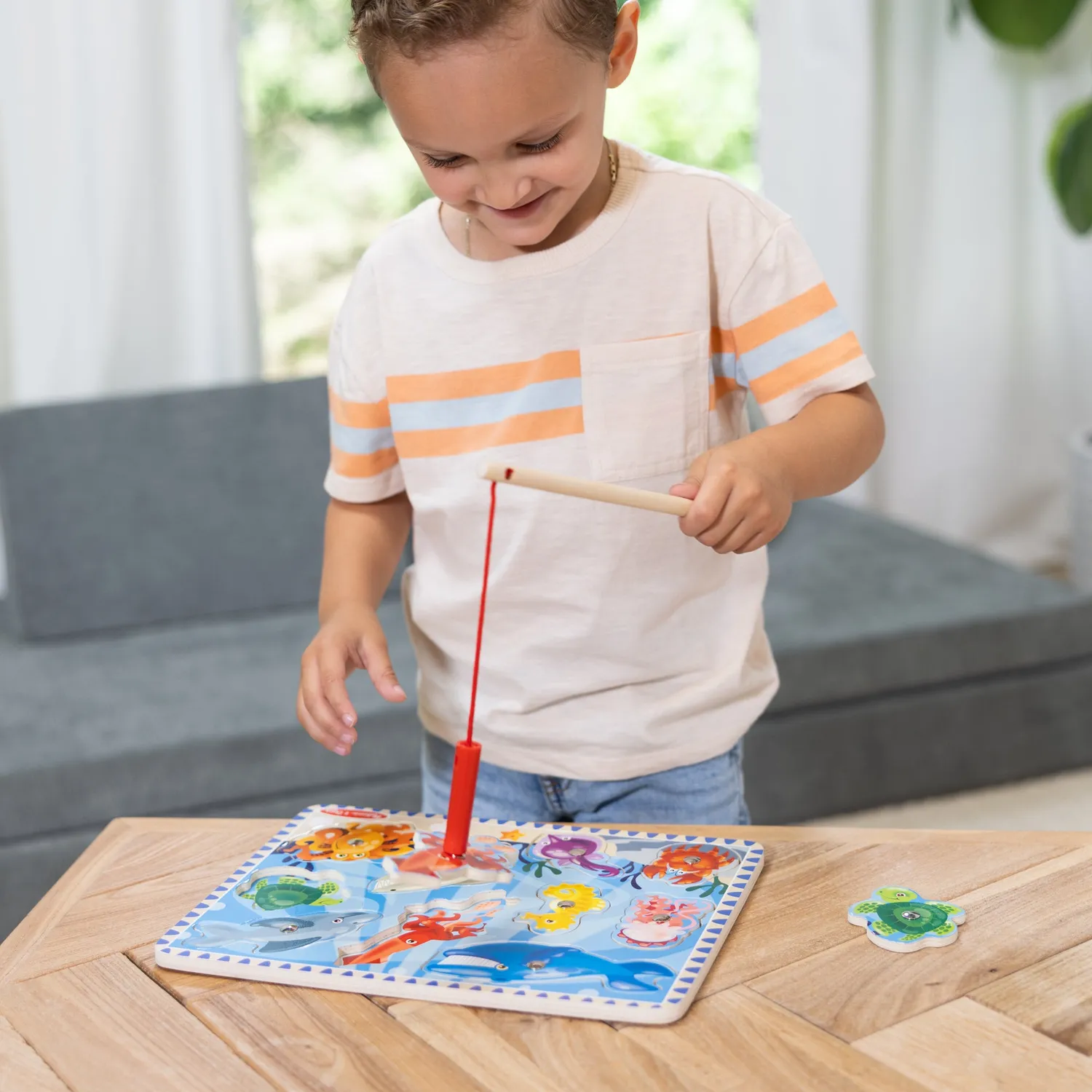 Melissa & Doug Fishing Angelspiel Magnetpuzzle Holz 10-teilig