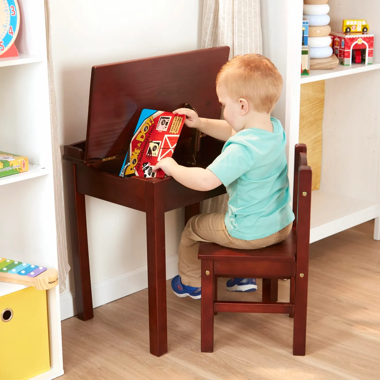 Melissa & Doug Child's Lift-Top Desk & Chair Kindertisch Espresso