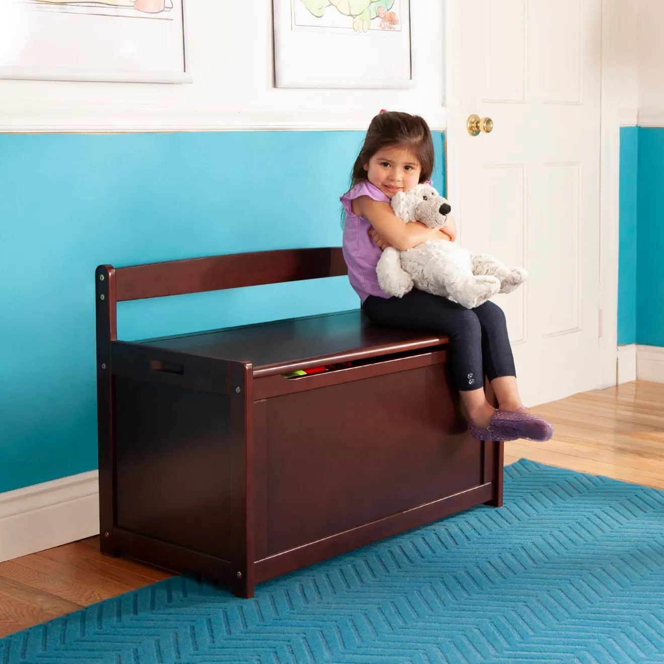 Melissa & Doug Spielzeugkiste Holz Espresso groß ab 3 Jahre